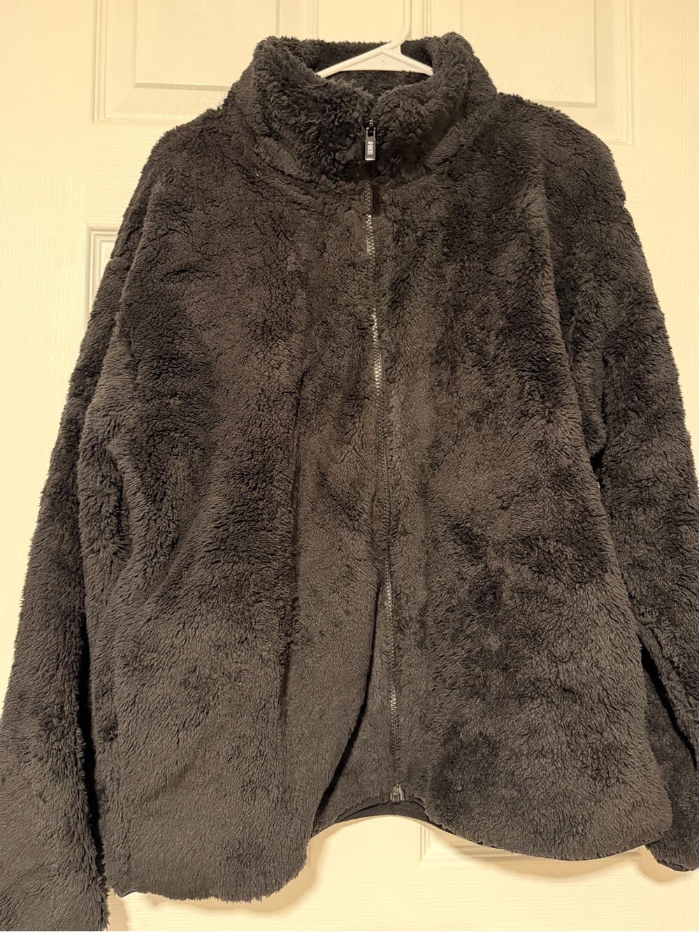 PINK Victoria's Secret Gray Plush Full-Zip Teddy Jacket